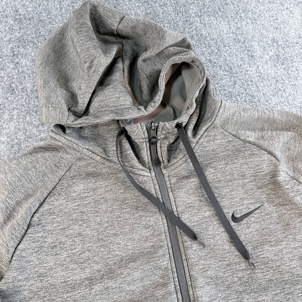 Nike Therma-FIT Full Zip Hoodie Mens XXL Gray Heathered Fleece Sweatshirt